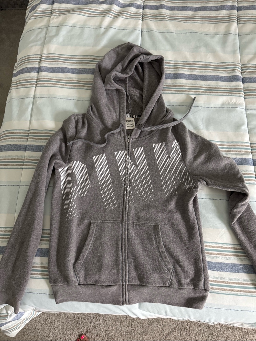PINK Victoria's Secret Gray Zip-Up Hoodie